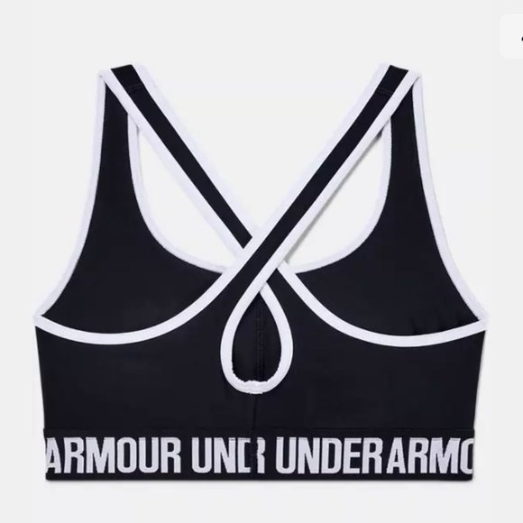 Under Armour 🔥SALE!🔥 Crossback Mid Sports Bras Blak Women Size S 1310665 001 - Picture 4 of 4